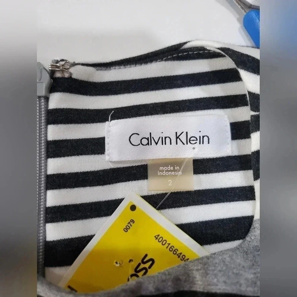 New Calvin Klein‎ Striped Ponte Sheath Dress sz 2 - Picture 6 of 8